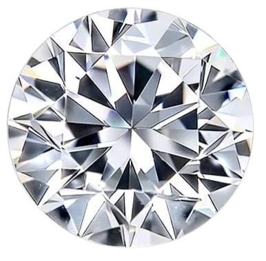 Macro photograph of a round brilliant cut lab grown diamond